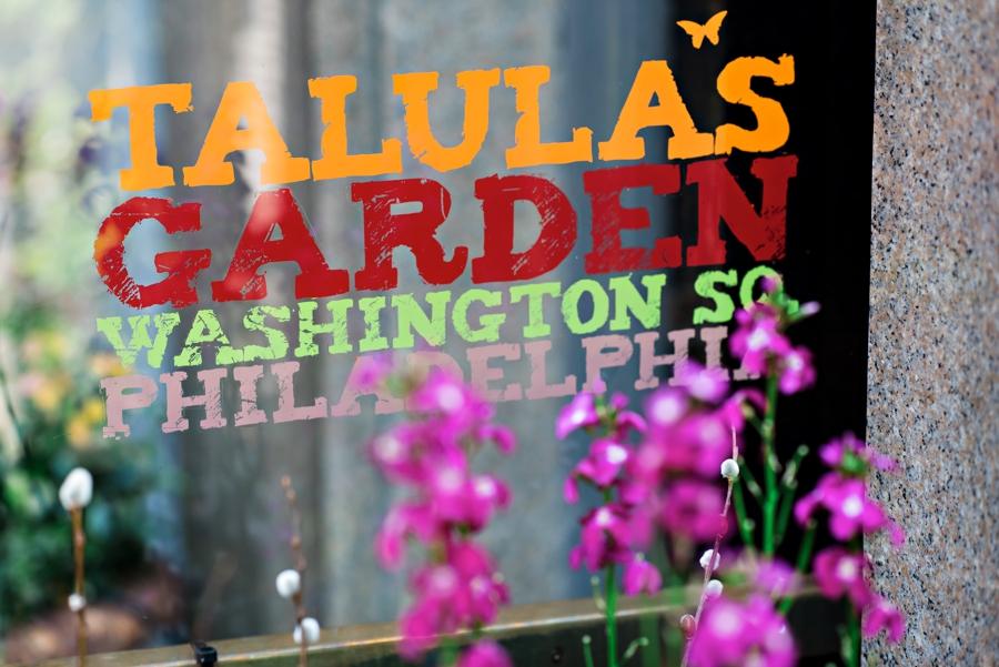 The Talula's Garden sign as you walk into the venue.